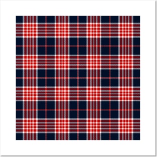 Red Blue Tartan Plaid Pattern Posters and Art